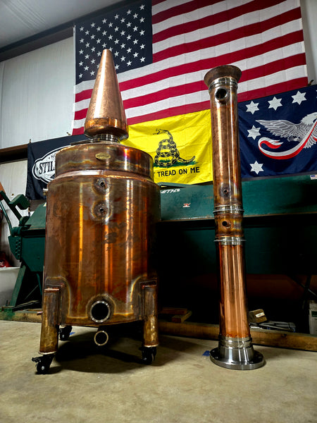 120 Gallon Bain Marie Jacketed Still w/ Shotgun Condenser