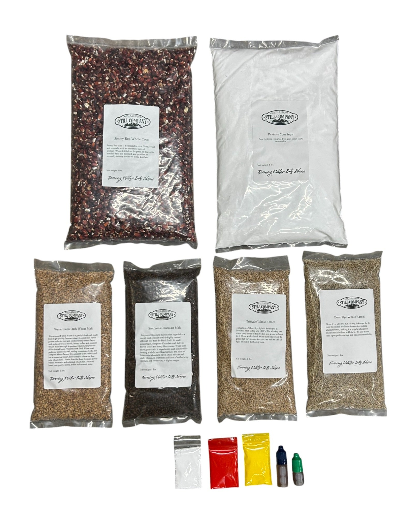 Jimmy Red Corn, Dark Wheat, Chocolate Malt, Triticale & Bono Rye Fermentation Kit