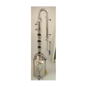 8 Gallon/30 Liter Stainless Steel Still With 3" Stainless Steel Dephlegmator Column, 4 Bubble Plates & Sight Window