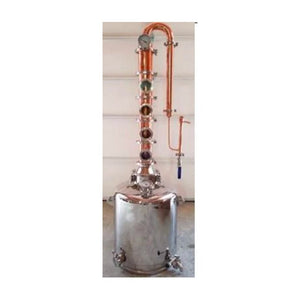 8 Gallon/30 Liter Stainless Steel Still With 3" Copper Dephlegmator Column, 4 Bubble Plates And Sight Window