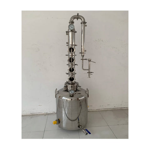 13 Gallon/50 Liter Stainless Steel Still With 3" Stainless Steel Dephlegmator Column, 4 Bubble Plates And Sight Windows